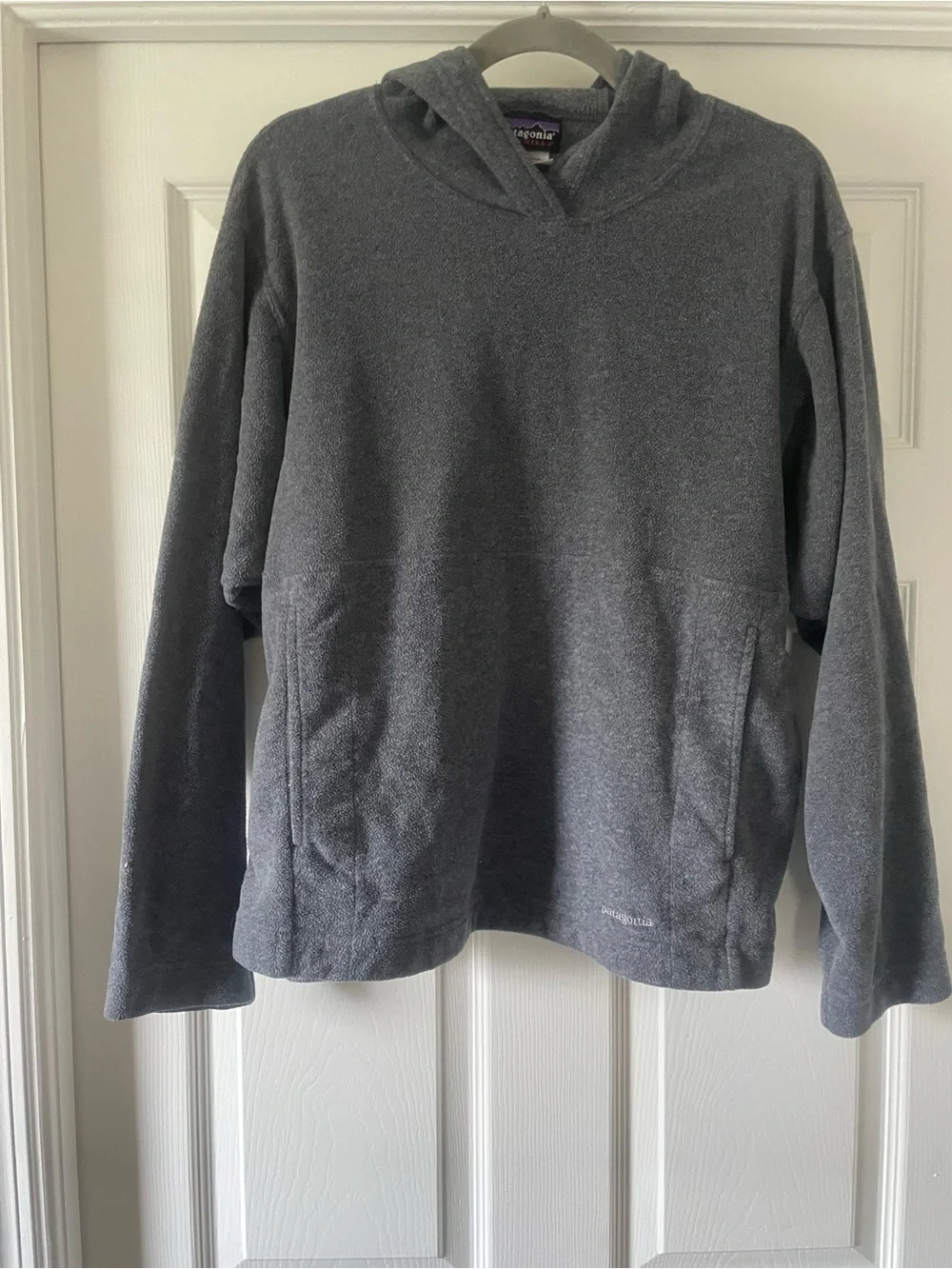Patagonia Gray Hooded Pullover Fleece size small men’s